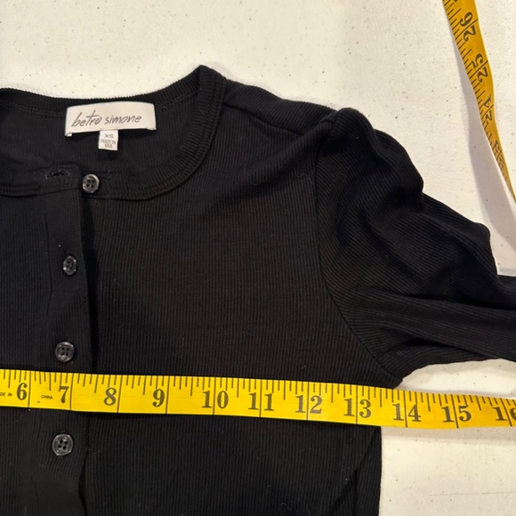 Betro Simone Cash Long-Sleeve Bodysuit Women’s XS Small  black stretch button up - Picture 6 of 8